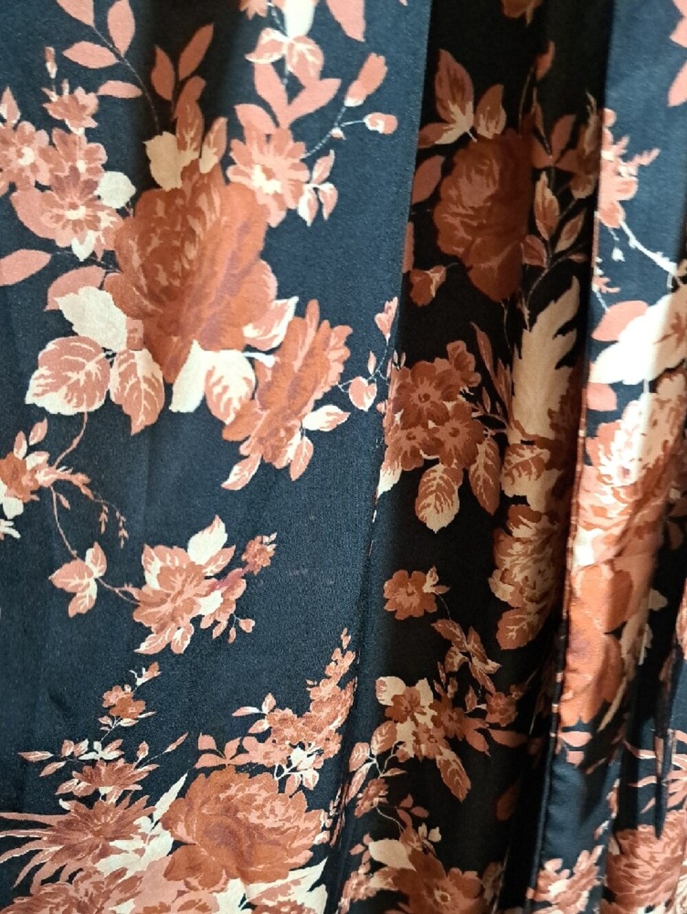 Floral Wrap Maxi Dress in Black and Rust - Picture 5 of 8